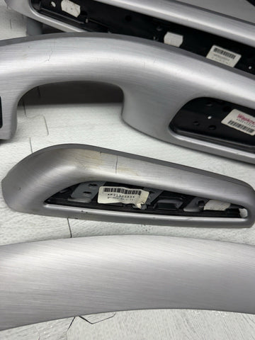 01-06 BMW E46 M3 Convertible Interior Armrests Trim Set Brushed Aluminum *Tabs