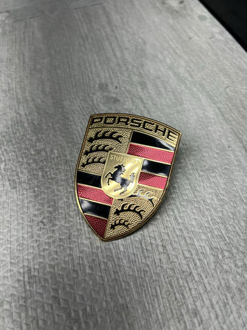 PORSCHE MACAN 991 CAYENNE PANAMERA FRONT HOOD EMBLEM LOGO OEM GENUINE