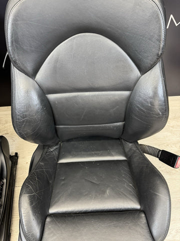 01-06 BMW E46 M3 Coupe Interior Front Seats Black heated Powered *Bent*