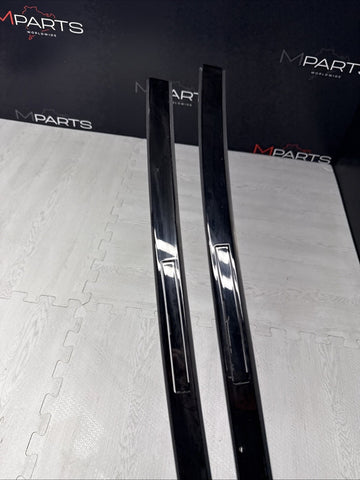 08-13 BMW E92 335 M3 Coupe Roof Rails Mouldings Pair 51138045379 Sapphire Black
