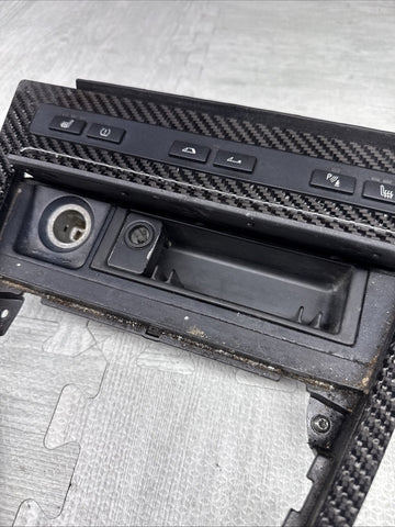 06-07 OEM BMW E63 E64 M6 Front Dash Center Console Carbon Trim 3pc Set