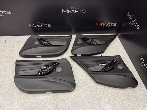 15-18 BMW F80 M3 Sedan Front Rear Door Card Panels Leather Black Set OEM *notes*