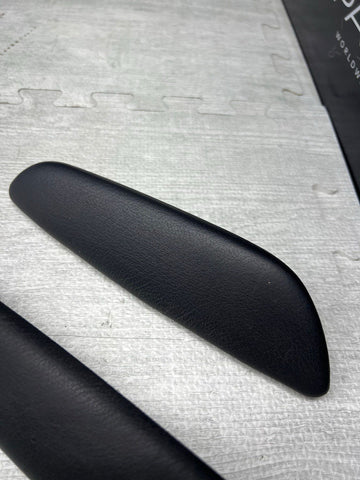 01-06 BMW E46 M3 Convertible Door Upper Arm Rest Armrest Pads Black Set