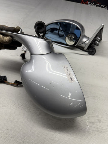 01-06 BMW E46 M3 Side View Door Mirrors Pair Titan Silver *Notes*