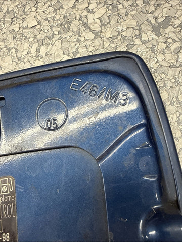 01-06 BMW E46 M3 Rear Fuel Gas Tank Flap Filler Lid Cover Cap Topaz Blue OEM
