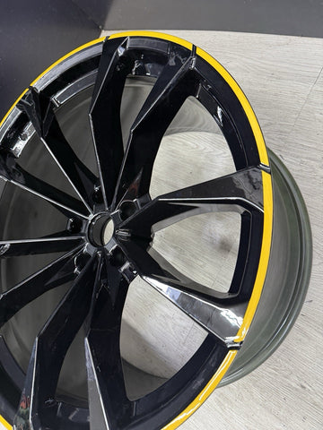 OEM / REFINISHED Lamborghini Urus S Rear Rim Wheel 23" 23x11.5 ET22 Black Yellow