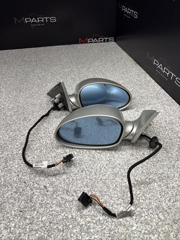 01-06 BMW E46 M3 Side View Door Mirrors Pair Titan Silver *Notes*