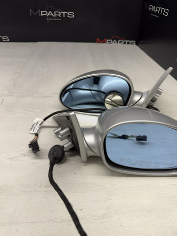 01-06 BMW E46 M3 Side View Door Mirrors Pair Titan Silver *Notes*