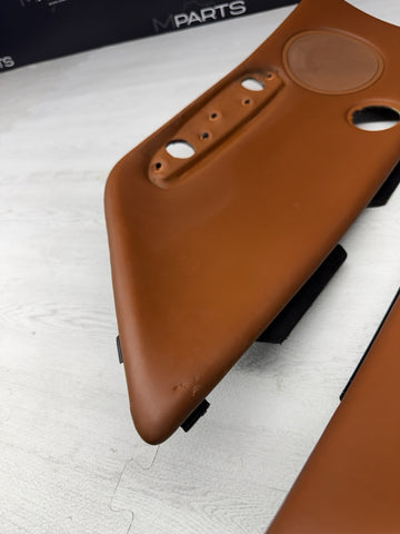 01-06 BMW E46 M3 Convertible Door Upper Arm Rest Armrest Pads Cinnamon
