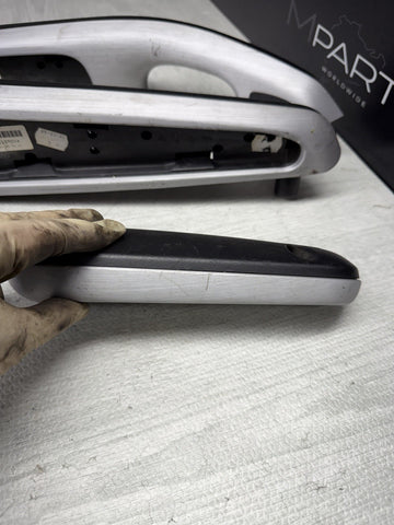 01-06 BMW E46 M3 Brushed Aluminum/Black Door Trim Armrests Front Rear *Notes*