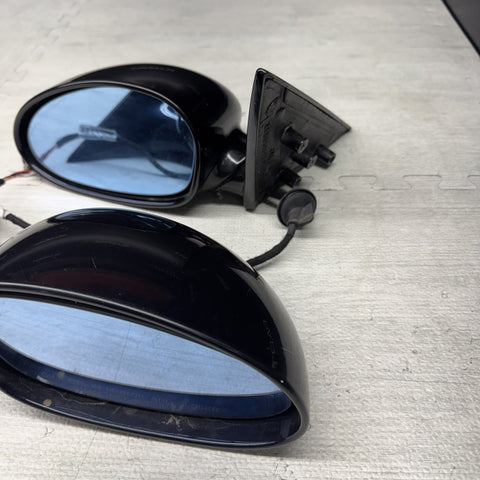01-06 BMW E46 M3 Side View Door Mirrors Pair Carbon Black  *Notes*