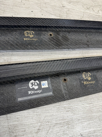 3D DESIGN Carbon Fiber Rocker Panel Side Skirt Extensions 15-18 BMW F80 M3 Sedan