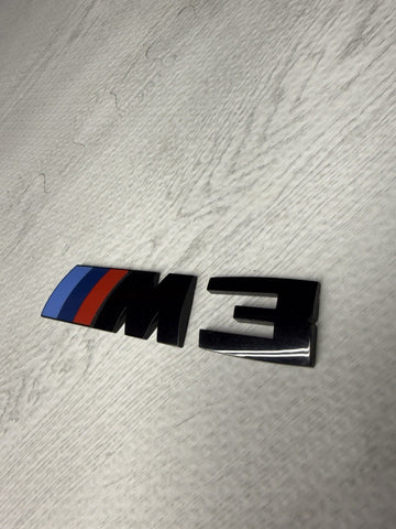 BMW F80 M3 Genuine Rear Trunk Black Emblem Decal Badge Logo