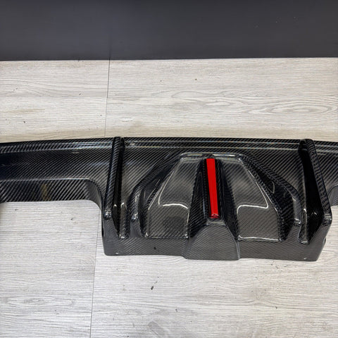 BMW G80 M3 G82 G83 M4 21-26 J Style Carbon Fiber Rear Diffuser W/ LED Light
