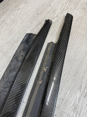 3D DESIGN Carbon Fiber Rocker Panel Side Skirt Extensions 15-18 BMW F80 M3 Sedan