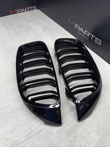 BMW 15-20 F80 F82 F83 M3 M4 Front Kidney Grilles Gloss Black Set