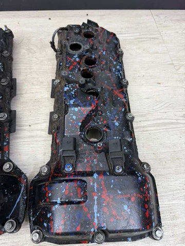 08-13 BMW E90 E92 E93 M3 S65 V8 Valve Covers Pair Paint Splatter 7838268 7838267