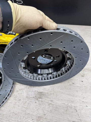 NEW 95-99 BMW E36 M3 BREMBO Big Brake Kit Yellow Calipers Rotors Set Plug Play