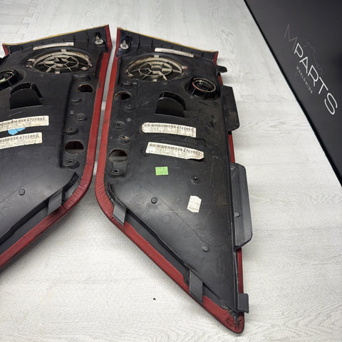 01-06 BMW E46 M3 Convertible Rear Left Right Door Cards Panels Trims Imola Red