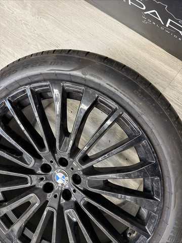 BMW 19-24 G07 X7 20x10.5 22” Rear Rim Wheel OEM 6885463 Gloss Black