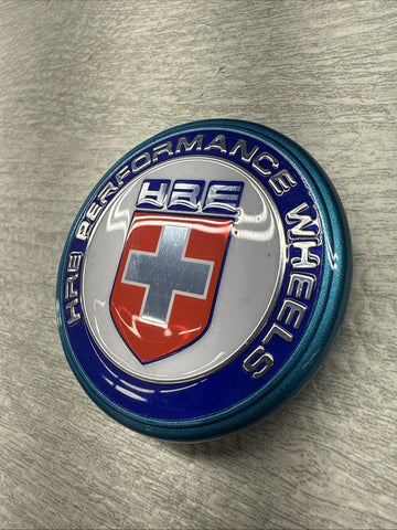 GENUINE HRE WHEEL RIM CENTER CAP OEM BLUE WHITE
