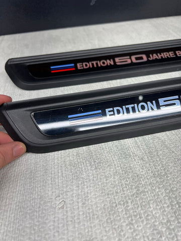 21-26 BMW G80 M3 Sedan Front Door Entrance Sills Trims Panels OEM Jahre Edition