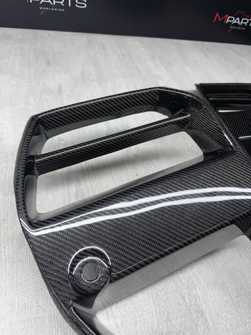 NEW 21-25 BMW G80 G82 G83 M3 M4 REAL CARBON FIBER V STYLE NOSE GRILL GRILLE