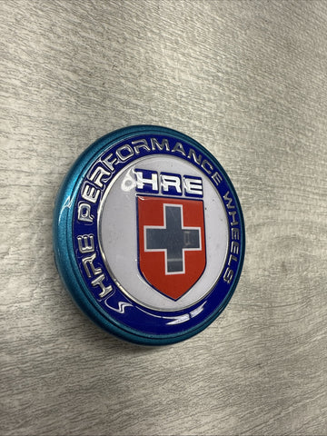 GENUINE HRE WHEEL RIM CENTER CAP OEM BLUE WHITE
