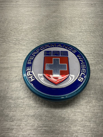 GENUINE HRE WHEEL RIM CENTER CAP OEM BLUE WHITE