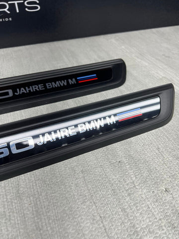 21-26 BMW G80 M3 Sedan Front Door Entrance Sills Trims Panels OEM Jahre Edition