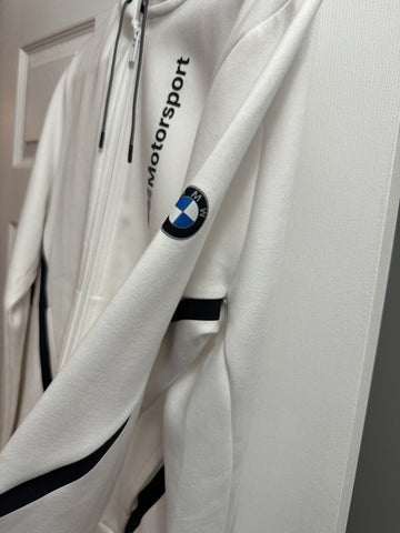 PUMA Men's BMW M Motorsport Full Zip Hoodie In White Size L Large