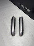 01-06 BMW OEM E46 M3 Convertible Brushed Aluminum/Black Trims Armrests Rear Pair