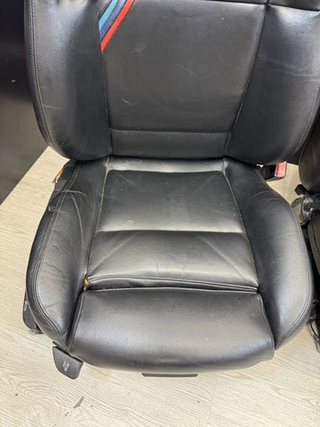 91-99 BMW E36 M3 SPORT SEDAN FRONT MANUAL BLACK LEATHER SEAT PAIR OEM *Notes*