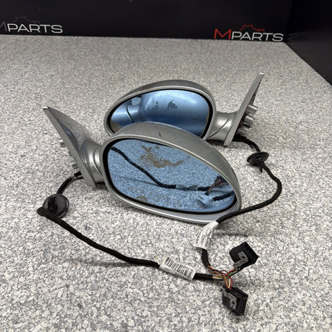 01-06 BMW E46 M3 Side View Door Mirrors Pair Titan Silver *Notes*