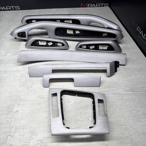 01-06 BMW E46 M3 Convertible Interior Armrests Trim Set Brushed Aluminum *Notes*