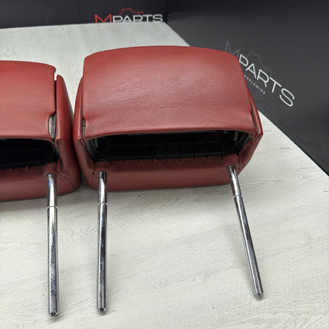BMW 01-06 E46 M3 Convertible Rear Headrests Head Rests Imola Red OEM *Tab