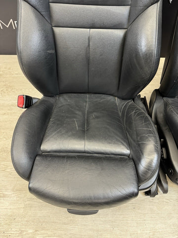 06-10 BMW E63 M6 Front Merino Black Leather Heated Left Right Sport Seat Set OEM