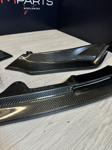 Carbon Fiber V Style Front Bumper Lip Spoiler For 2021-25 BMW G80 M3 G82 G83 M4