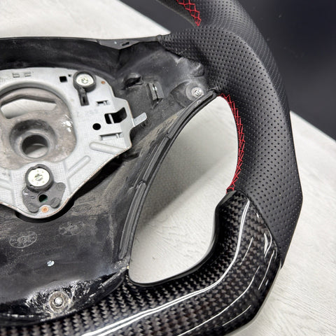 08-13 BMW E90 E92 E93 M3 OHC Carbon fiber Steering Wheel Tri Stitched Manual