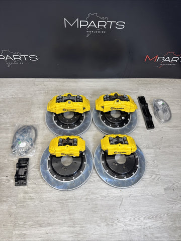 01-06 BMW E46 M3 BREMBO Big Brake Kit Yellow Calipers Rotors Set NEW Plug Play