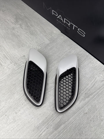 08-13 BMW E90 E92 E93 M3 Hood Scoops Space Mineral White Pair 8042978