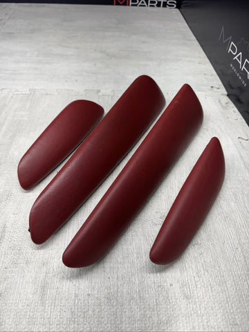 01-06 BMW E46 M3 Convertible Door Upper Arm Rest Armrest Pads Imola Red *Notes*