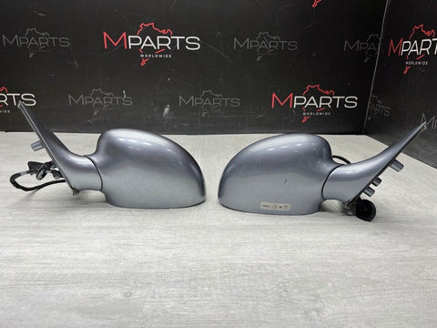 01-06 BMW E46 M3 Right Left Side View Mirrors Pair Silver Grey Metallic