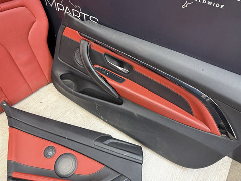 OEM BMW 15-20 F82 M4 Competition Seats & Panels Leather Red / Sakhir Orange