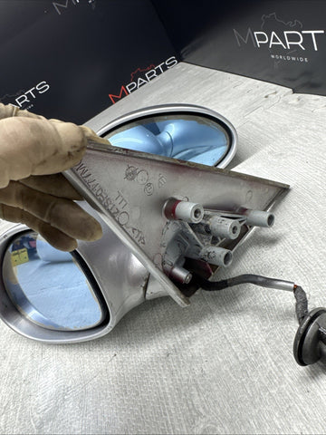 01-06 BMW E46 M3 Side View Door Mirrors Pair Titanium Silver *Notes*