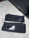 01-06 BMW E46 M3 Coupe Left Right Sun Visors Shade Mirror Black OEM Pair