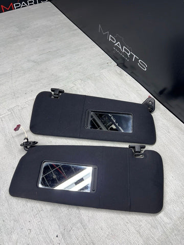 01-06 BMW E46 M3 Coupe Left Right Sun Visors Shade Mirror Black OEM Pair