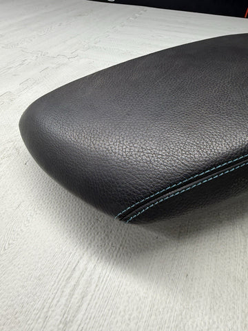 16-21 OEM BMW F87 M2 Center Armrest Tray Console Black Leather Blue Stitch