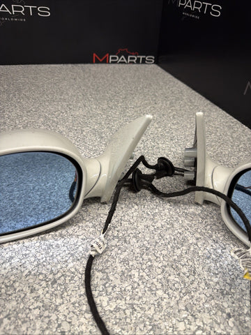01-06 BMW E46 M3 Side View Door Mirrors Pair Alpine White *Notes*