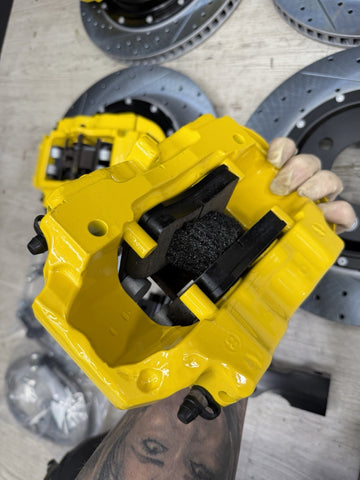 NEW 95-99 BMW E36 M3 BREMBO Big Brake Kit Yellow Calipers Rotors Set Plug Play